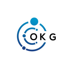 OKG letter technology logo design on white background. OKG creative initials letter IT logo concept. OKG letter design.