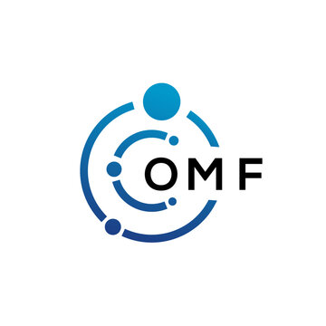 OMF letter technology logo design on white background. OMF creative initials letter IT logo concept. OMF letter design.
