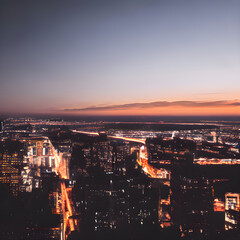 都会の夜景をイメージしたイラストです。