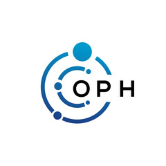 OPH letter technology logo design on white background. OPH creative initials letter IT logo concept. OPH letter design.