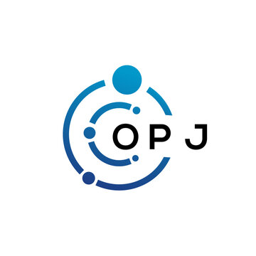 OPJ letter technology logo design on white background. OPJ creative initials letter IT logo concept. OPJ letter design.