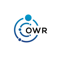 OWR letter technology logo design on white background. OWR creative initials letter IT logo concept. OWR letter design.