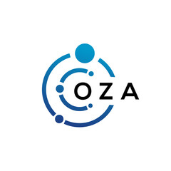 OZA letter technology logo design on white background. OZA creative initials letter IT logo concept. OZA letter design.