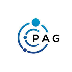 PAG letter technology logo design on white background. PAG creative initials letter IT logo concept. PAG letter design.