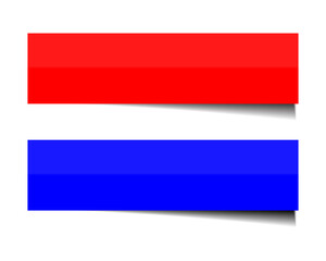 Blank color paper buttons with shadow isolated on white background