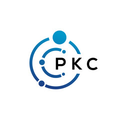 PKC letter technology logo design on white background. PKC creative initials letter IT logo concept. PKC letter design.