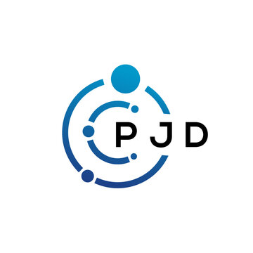 PJD letter technology logo design on white background. PJD creative initials letter IT logo concept. PJD letter design.