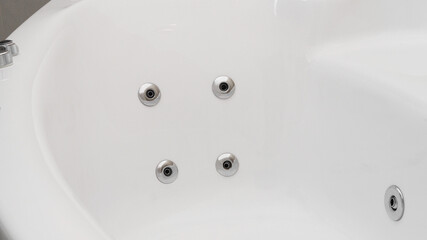 Closeup view of hot tub with jets