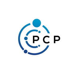 PCP letter technology logo design on white background. PCP creative initials letter IT logo concept. PCP letter design.