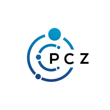 PCZ letter technology logo design on white background. PCZ creative initials letter IT logo concept. PCZ letter design.