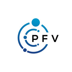PFV letter technology logo design on white background. PFV creative initials letter IT logo concept. PFV letter design.