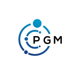 PGM letter technology logo design on white background. PGM creative initials letter IT logo concept. PGM letter design.