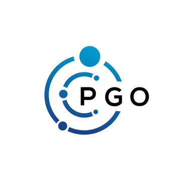 PGO letter technology logo design on white background. PGO creative initials letter IT logo concept. PGO letter design.