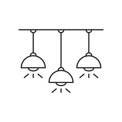 Chandelier icon Lamp vector on white background. for web app banner logo design