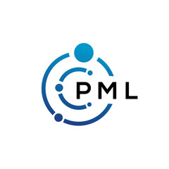 Fototapeta na wymiar PML letter technology logo design on white background. PML creative initials letter IT logo concept. PML letter design.