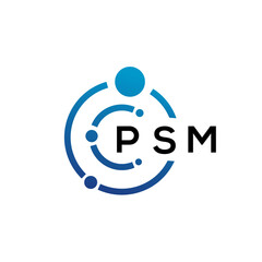 PSM letter technology logo design on white background. PSM creative initials letter IT logo concept. PSM letter design.
