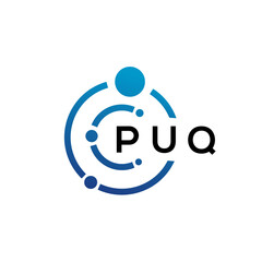 Plakat PUQ letter technology logo design on white background. PUQ creative initials letter IT logo concept. PUQ letter design.