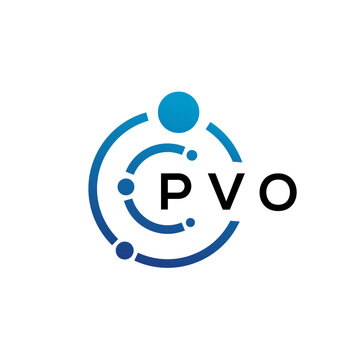 PVO letter technology logo design on white background. PVO creative initials letter IT logo concept. PVO letter design.