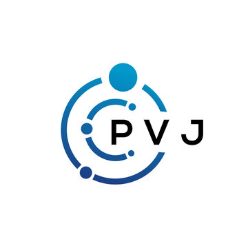 PVJ letter technology logo design on white background. PVJ creative initials letter IT logo concept. PVJ letter design.