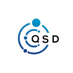 QSD letter technology logo design on white background. QSD creative initials letter IT logo concept. QSD letter design.
