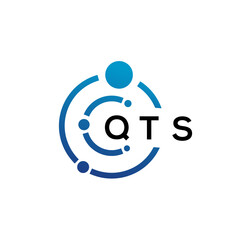 QTS letter technology logo design on white background. QTS creative initials letter IT logo concept. QTS letter design.