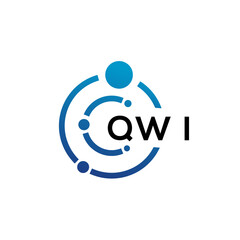 QWI letter technology logo design on white background. QWI creative initials letter IT logo concept. QWI letter design.