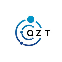 QZT letter technology logo design on white background. QZT creative initials letter IT logo concept. QZT letter design.