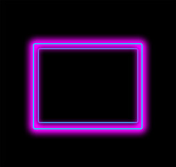 Neon purple square black background.