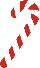 Foto op Canvas Christmas candy cane with red and white stripes isolated on blue background. Sweet stick for New Year. Vector flat illustration © Alina