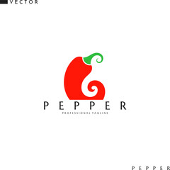 Chili pepper logo. Abstract vegetable 