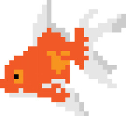 Fish  pixel art vector illustration. Fish clip art.
