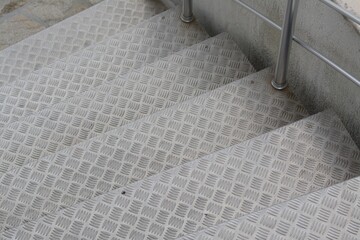 View of beautiful metal stairs outdoors, closeup