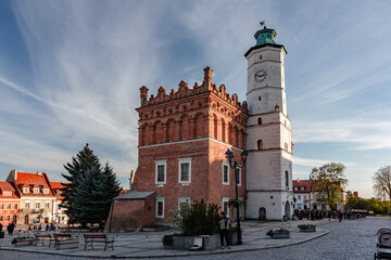 Panorama of main Square of Sandomierz, Poland - obrazy, fototapety, plakaty