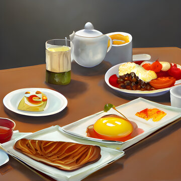 朝食ビュッフェのイメージイラスト