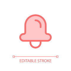 Bell pixel perfect glassmorphism ui icon. Notification from app. Alert button. Color filled line element with transparency. Vector pictogram in glass morphism style. Editable stroke. Arial font used