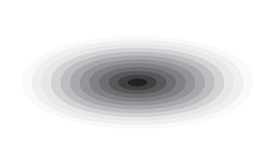 Radiating concentric ellipses abstract graphic background. Design element from monochrome ovals. Vector illustration