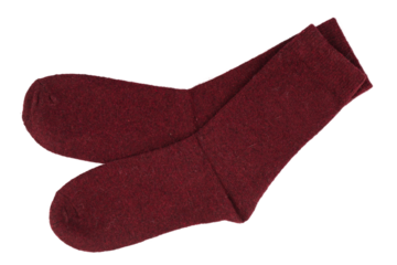 knitted warm wool socks, insulated on a white background