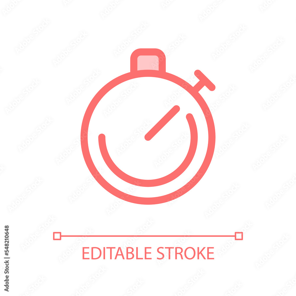 Poster stopwatch tool pixel perfect glassmorphism ui icon. control device. countdown. color filled line ele