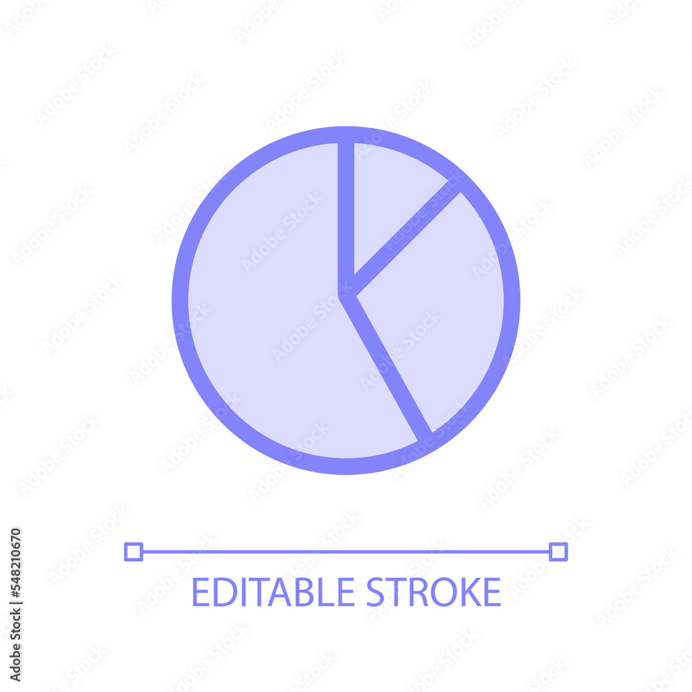 Poster pie chart pixel perfect glassmorphism ui icon. circular presentation. analytics. color filled line e