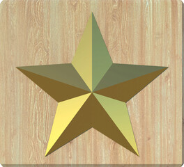 star rating - shiny golden stars, icon on wood cube, Service rating Png file