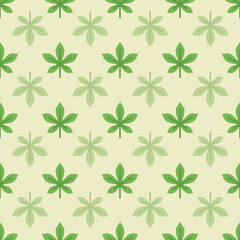 Vector Green Chestnut leaves repeat pattern background design