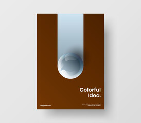 Vivid corporate cover A4 vector design concept. Multicolored realistic spheres banner illustration.