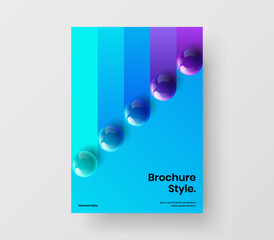 Multicolored pamphlet vector design illustration. Fresh realistic spheres poster layout.
