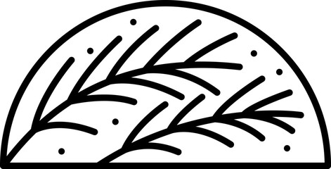 Hand drawn winter vector fir branches in constructor half round frame. Christmas advent composition illustration logo for greeting card, web design isolated holiday