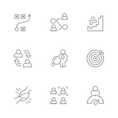Set line icons of human resources