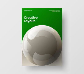 Amazing book cover A4 design vector layout. Vivid 3D balls corporate identity illustration.