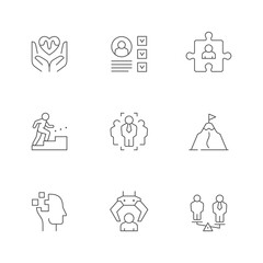 Set line icons of human resources