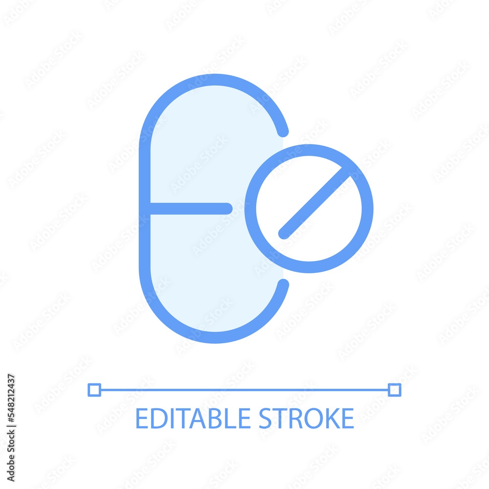 Poster stop taking medication pixel perfect glassmorphism ui icon. refusing drugs. color filled line elemen