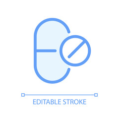 Stop taking medication pixel perfect glassmorphism ui icon. Refusing drugs. Color filled line element with transparency. Vector pictogram in glass morphism style. Editable stroke. Arial font used