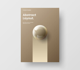 Fresh placard A4 design vector illustration. Multicolored realistic balls magazine cover concept.